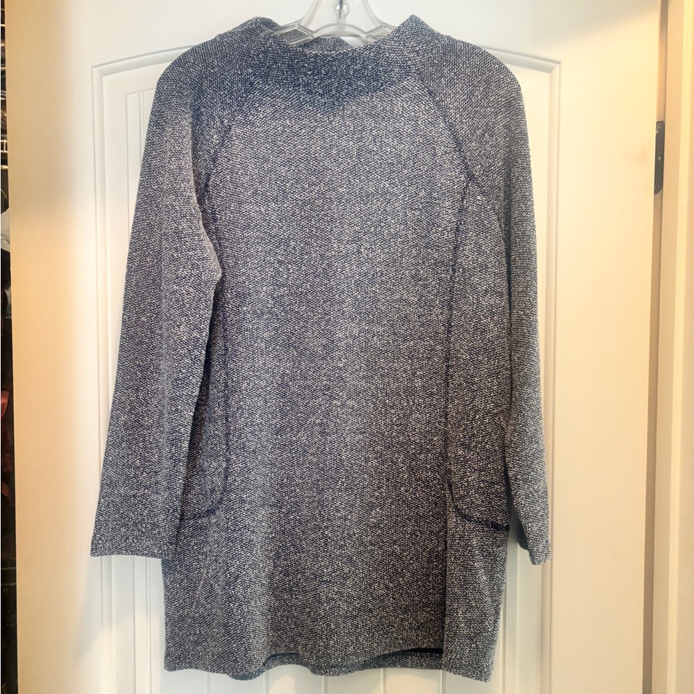 Talbots Navy and White Knit Sweater M